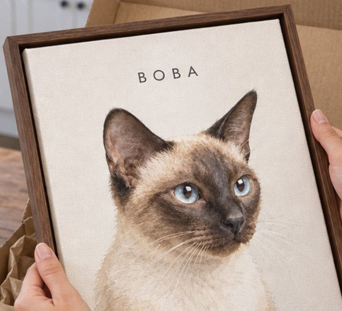 Illustrative frame and canvas finish detail; artwork uses your selected ground