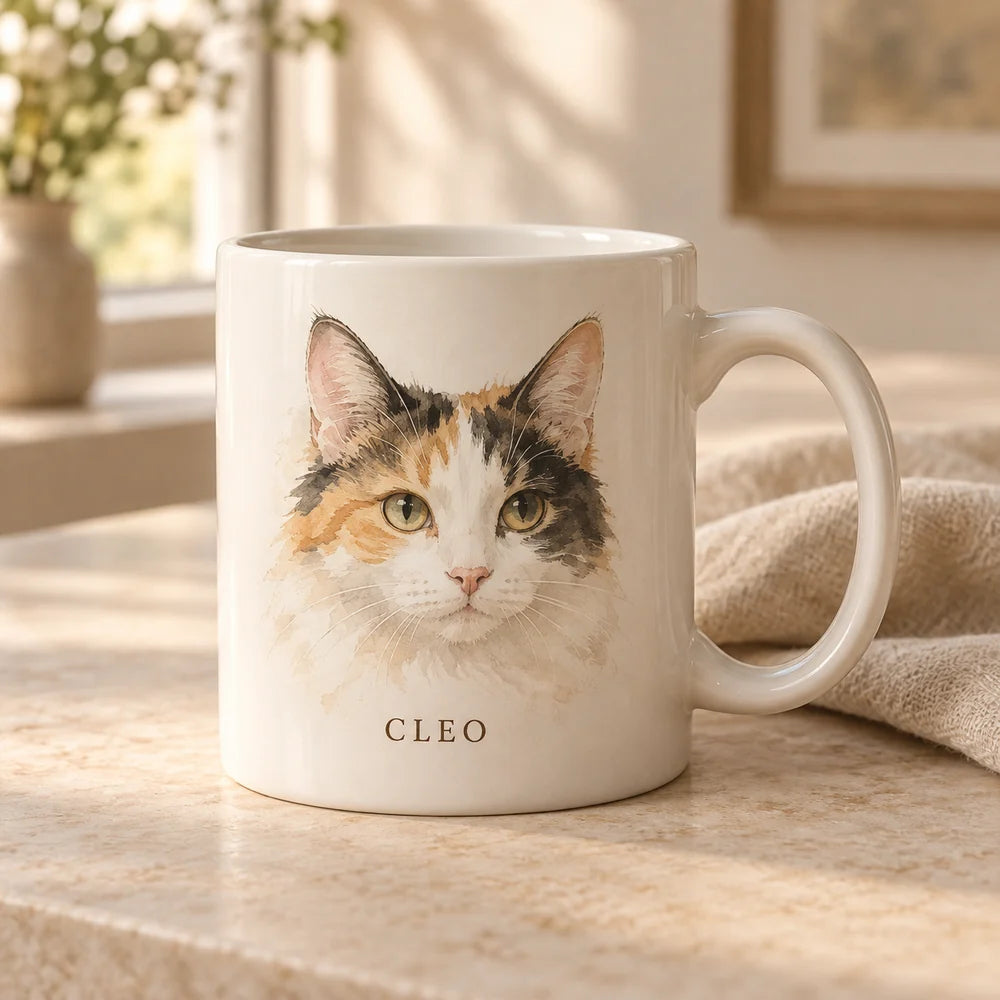 Concept mockup of a personalized pet mug