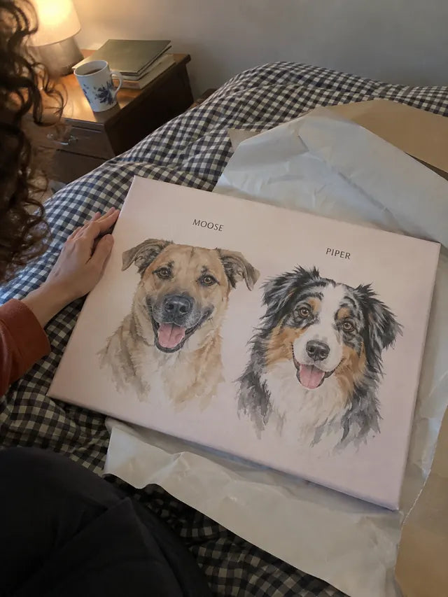 Illustrative Portrait examples featuring Moose, Piper; not a customer photograph