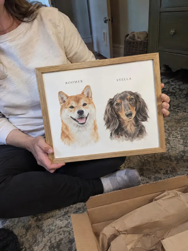 Illustrative Portrait examples featuring Boomer, Stella; not a customer photograph