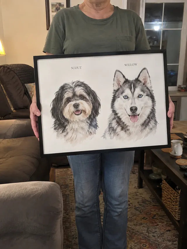 Illustrative Portrait examples featuring Scout, Willow; not a customer photograph