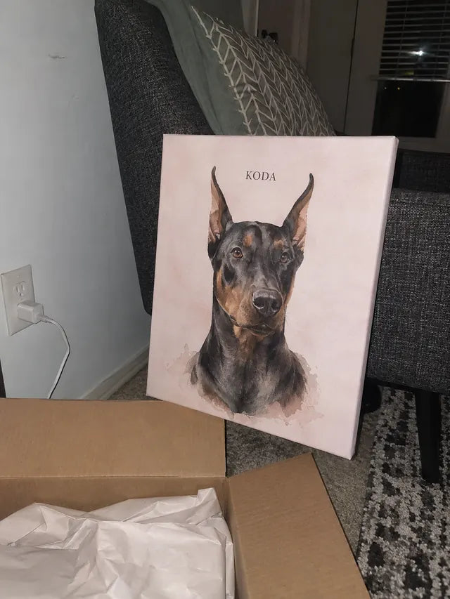 Illustrative Portrait examples featuring Koda; not a customer photograph