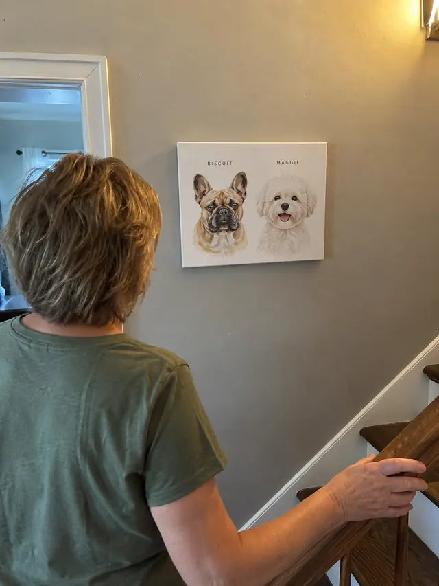 Illustrative Portrait examples featuring Biscuit, Maggie; not a customer photograph