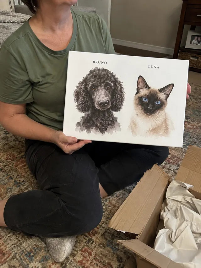 Illustrative Portrait examples featuring Bruno, Luna; not a customer photograph