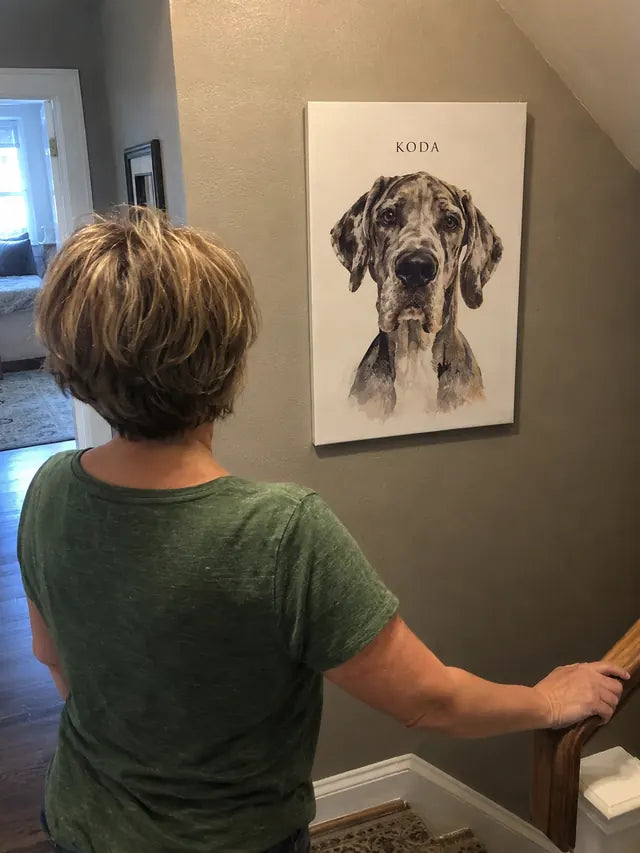 Illustrative Portrait examples featuring Koda; not a customer photograph